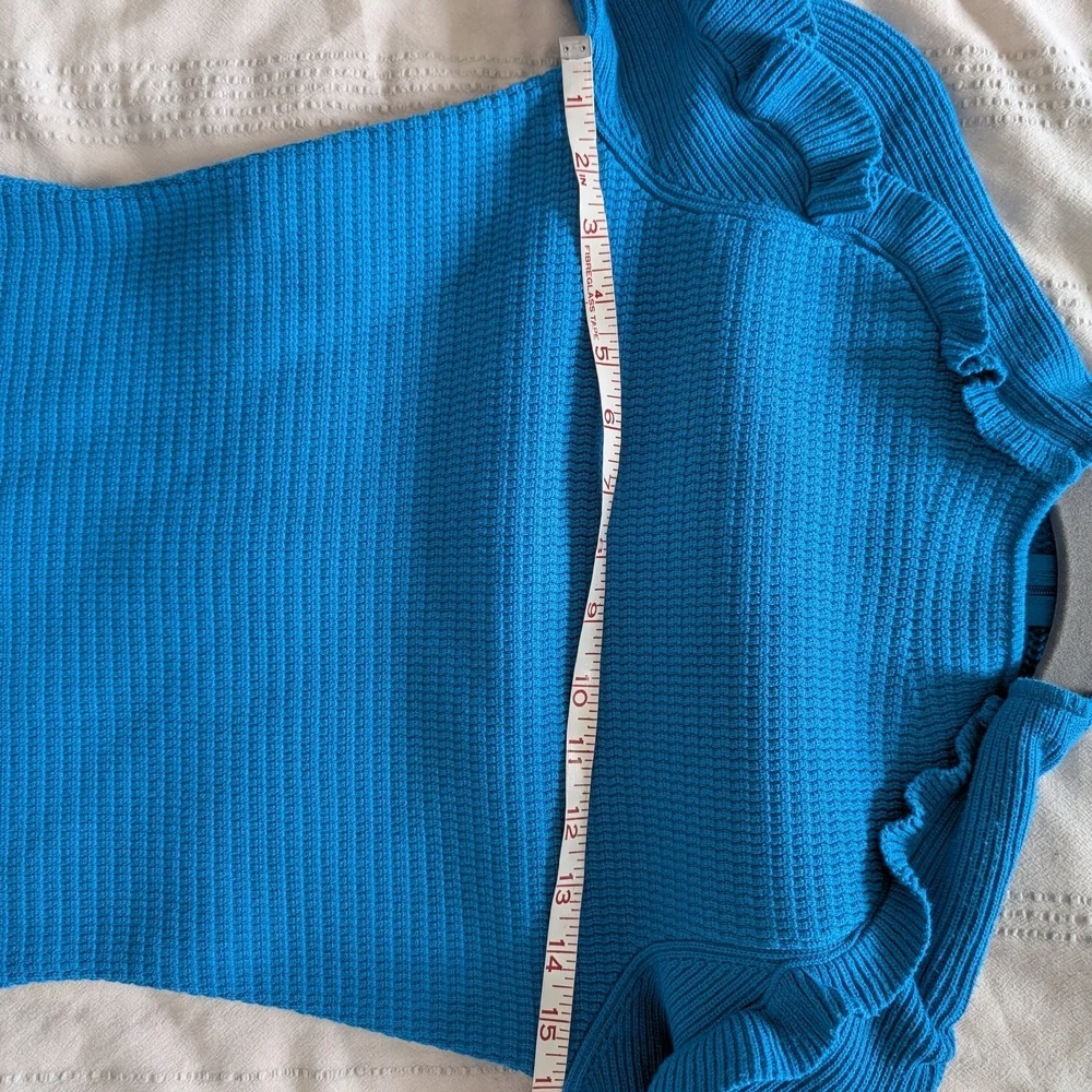 Carolina Herrera Blue Knit Midi Dress - Picture 8 of 11